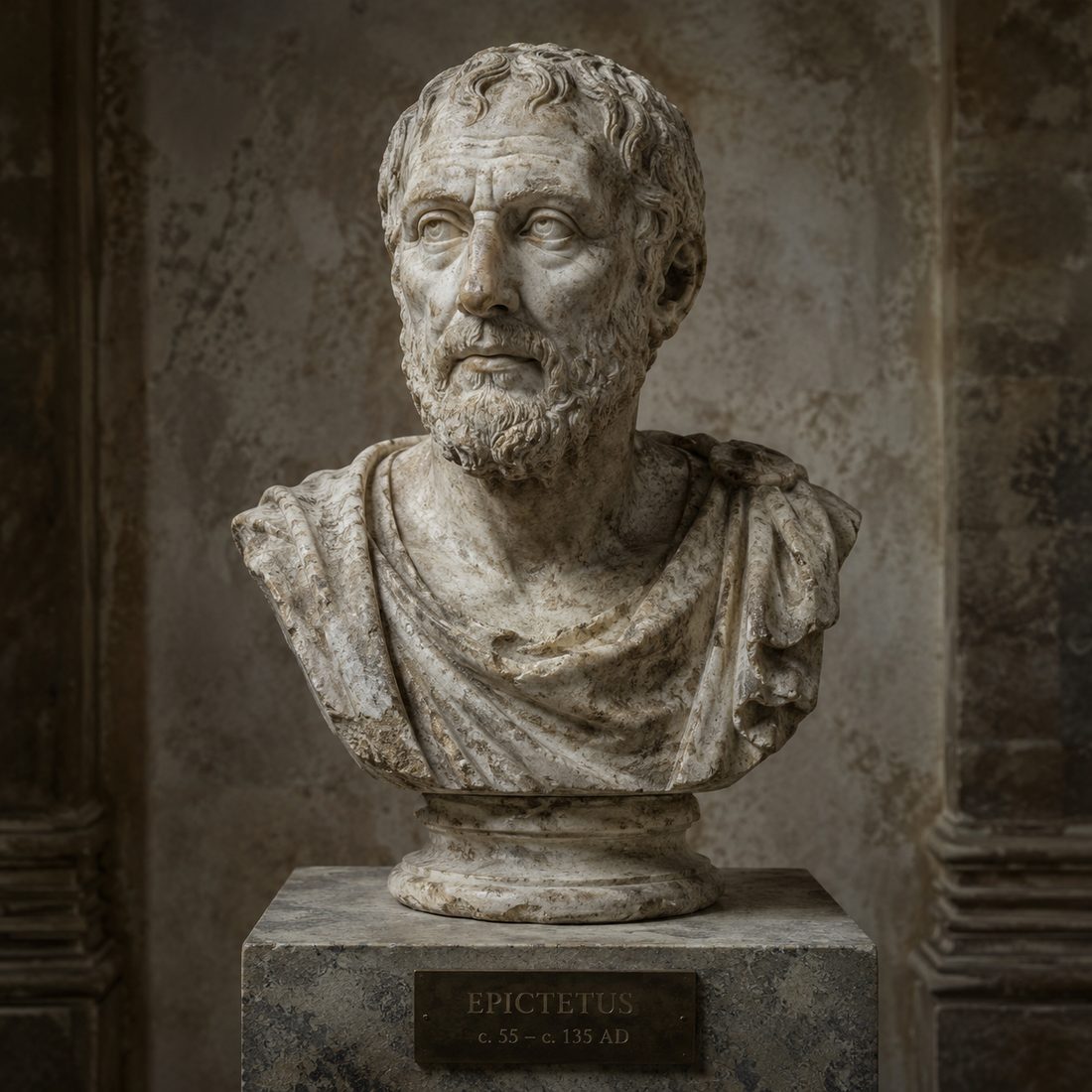 Marble bust of the Stoic philosopher <a href=